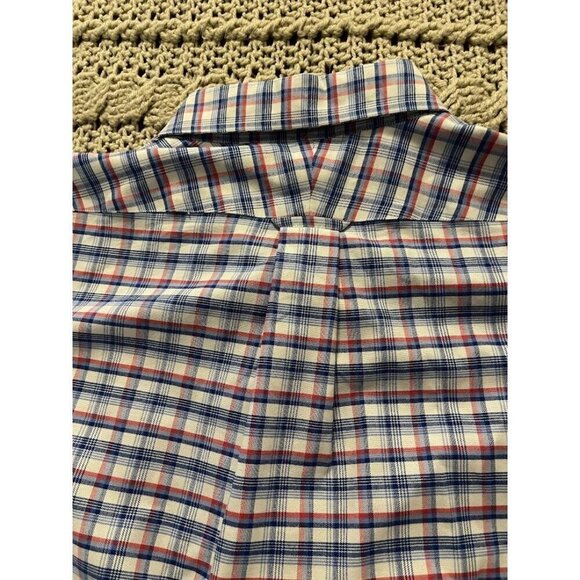 Lands End Mens Supima No‎ Iron Oxford Shirt XL 17-17.5 Plaid 100% Cotton - Picture 12 of 12